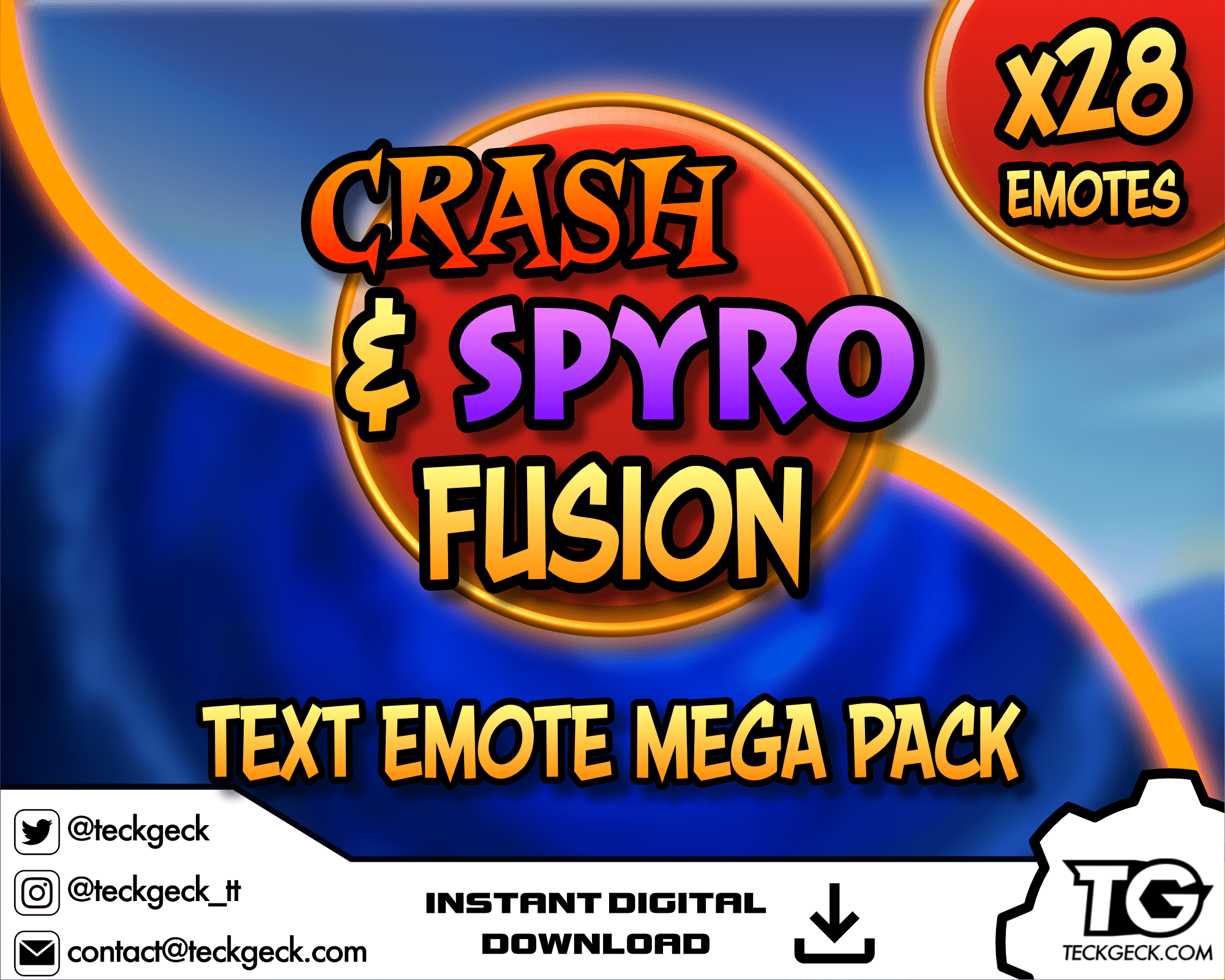 Crash & Spyro Twitch Emotes x28 | Instant download | Ready to use