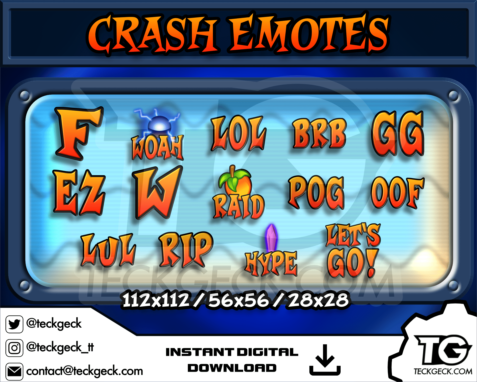 Crash & Spyro Twitch Emotes x28 | Instant download | Ready to use - Image 3