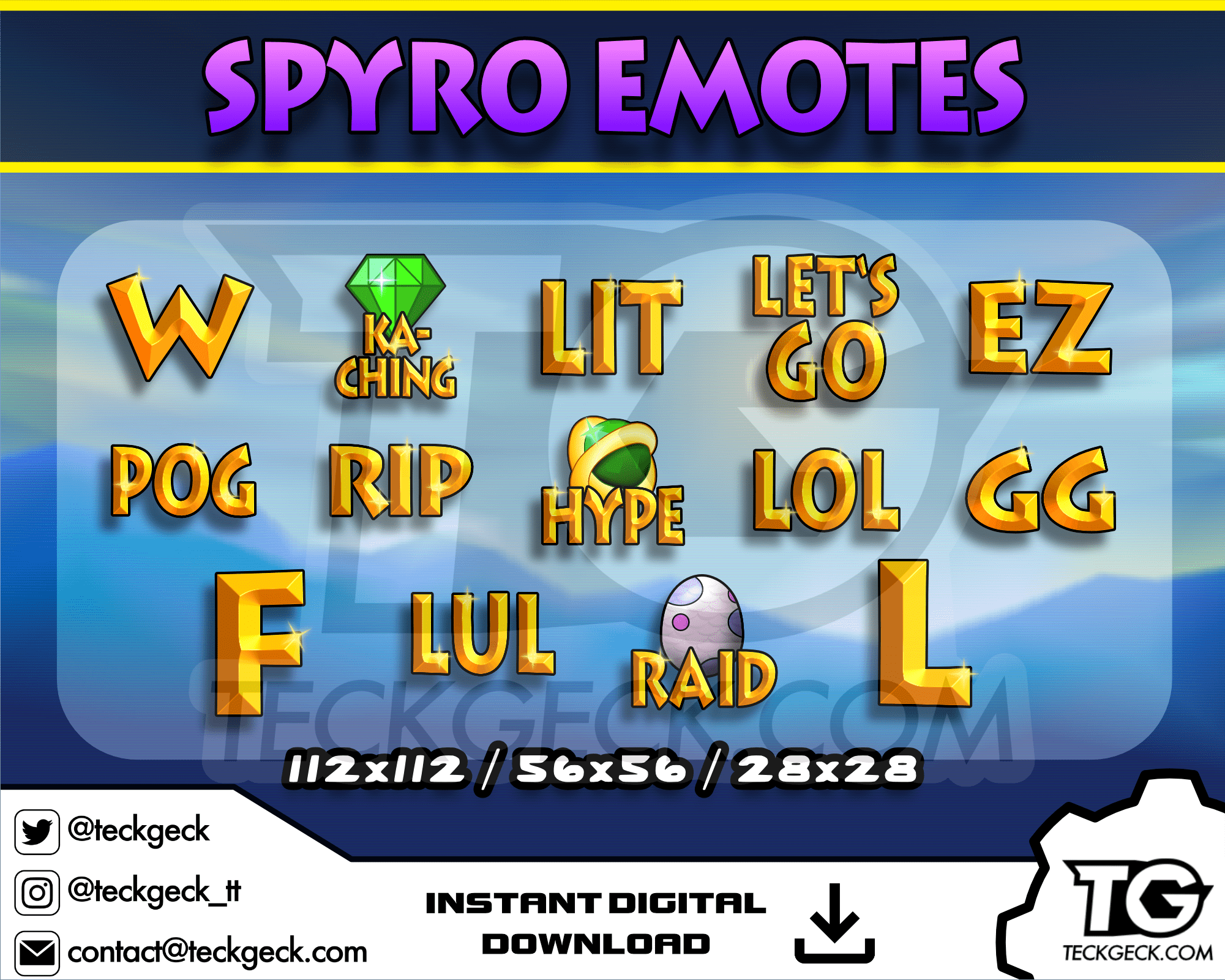 Crash & Spyro Twitch Emotes x28 | Instant download | Ready to use - Image 5
